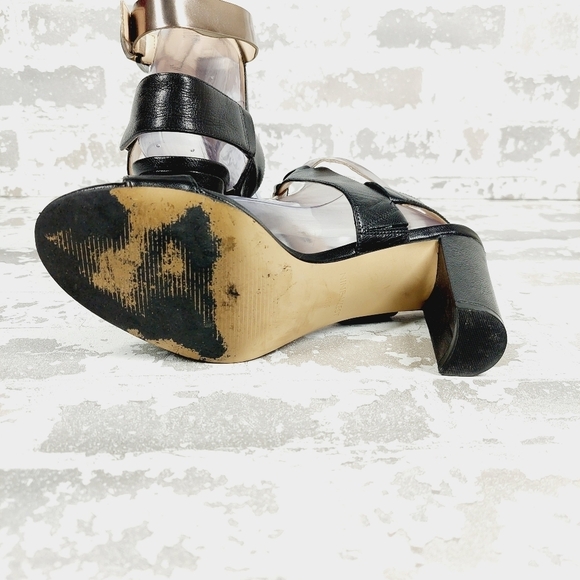 Nine West Women's Naela Black Leather High Heeled Sandals O334 - Picture 8 of 12